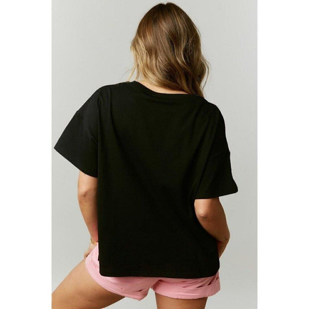 Shine the Night Star Patch Tee in Black - Picture 3 of 3